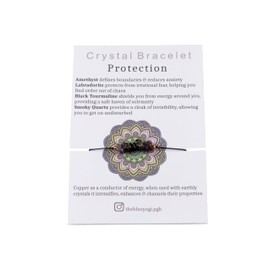 The Blue Yogi Healing Bracelet with Reiki Infused multiple gemstones and copper - Wish Bracelet with Tie closure (Protection Crystal)