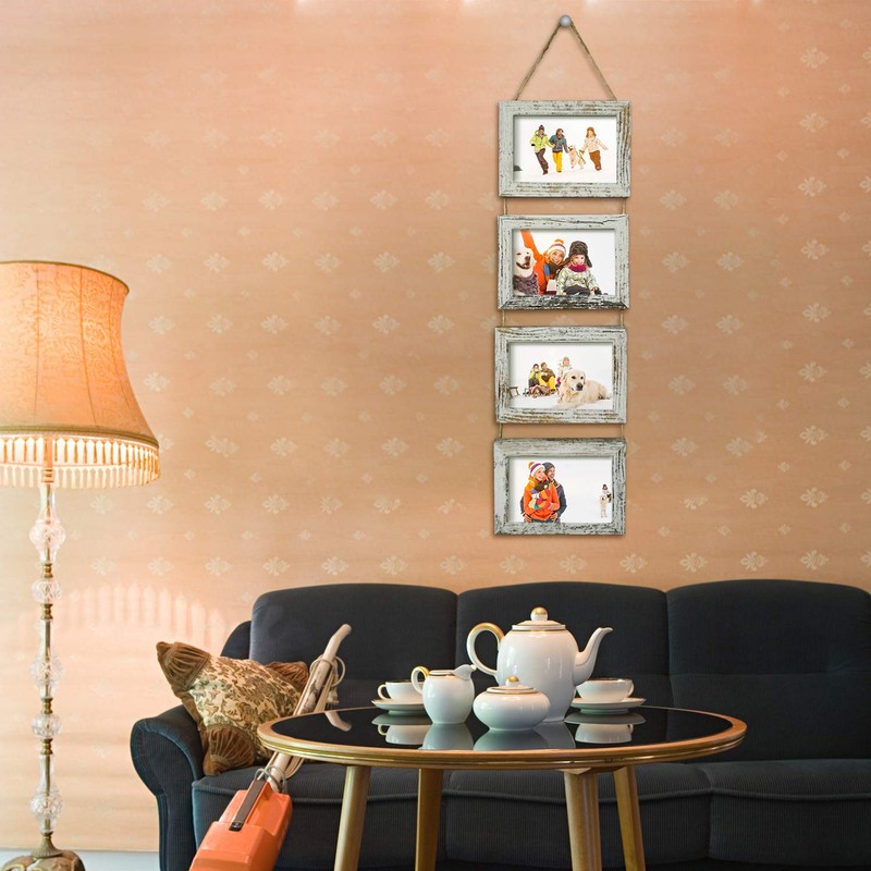 SESEAT 4x6 Wall Hanging Picture Frames Collage with 8 Opening