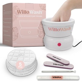 Willowash Electric Nail Soaking Bowl, Acetone-Proof Acrylic Remover Kit, Dip Powder Remover for Home Use, Heats for 50% Faster Removal