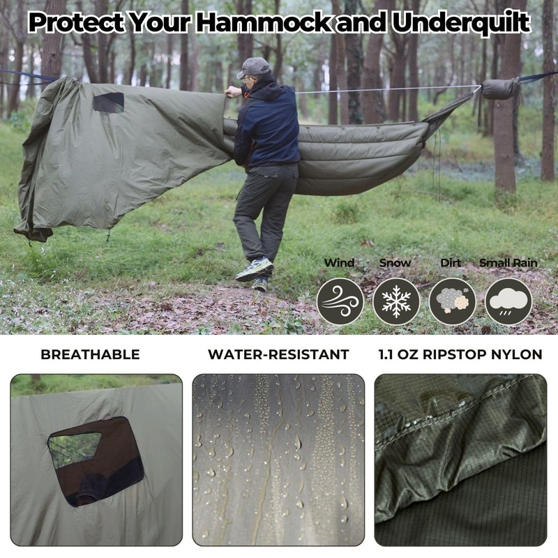 Onewind Premium Hammock Wind Sock, Hammock end Wind Block, Lightweight