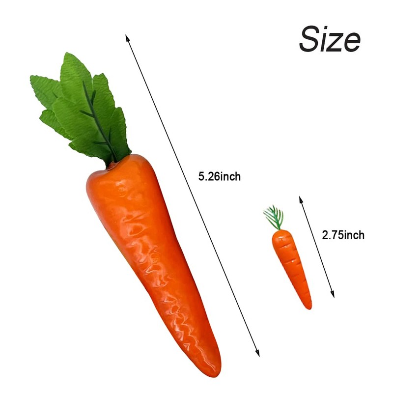 Laiiqi 35Pcs Artificial Carrots,Fake Mini Easter Carrots,Lifelike Foam Carrot Plastic
