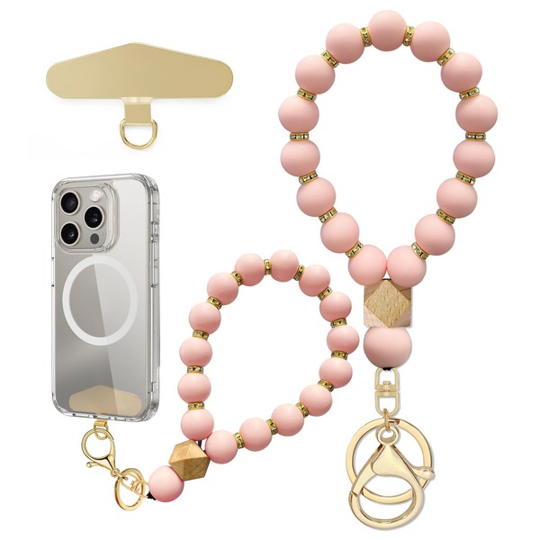 Yudaky Silicone Beaded Phone Wrist Strap, Phone Bracelet Strap with