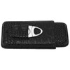 Cigar Case Portable Black Large Capacity PU Leather Caiman Pattern