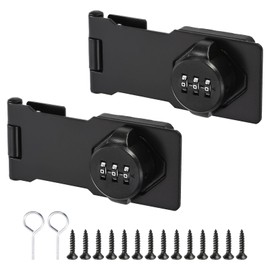 PATIKIL Household Cabinet Password Lock Hasp Locks Combination Latch with 3 Digit Password Security Latch Lock Anti-Theft Keyless Latch Lock for Drawer and Cabinet (Black, 2 Pack)