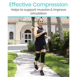 Vive Plus Size Knee Sleeves (Pair) - Compression Support Sleeve Brace - Breathable, Lightweight, Comfortable - for ACL, PCL, Meniscus, Patella Pain, Weightlifting, Basketball, Running, Arthritis