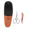 2pcs Stainless Steel Beard Scissors Set with Leather Sheath for