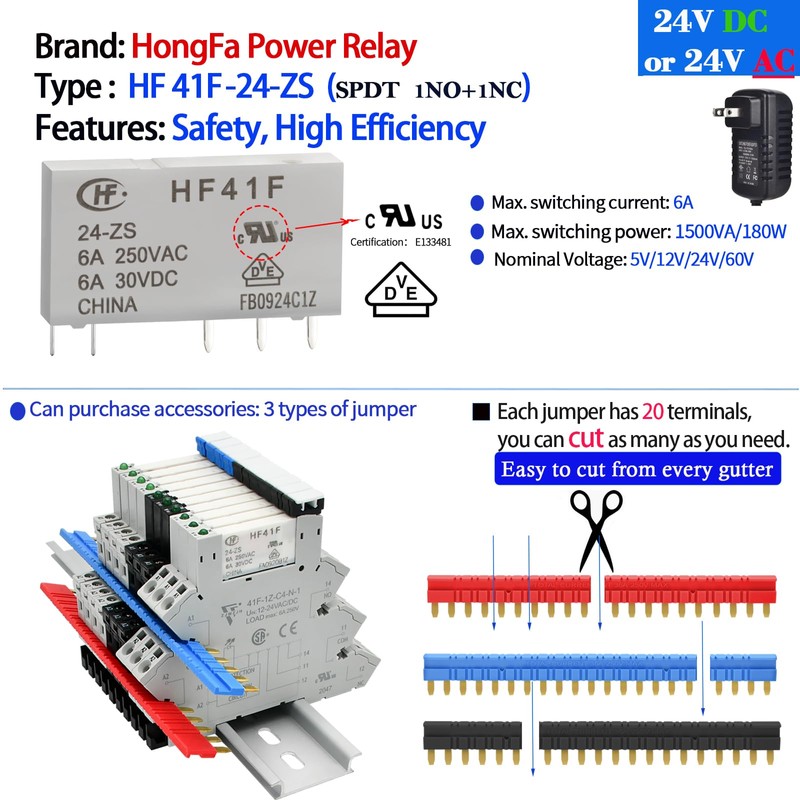 (3Pcs) Miniature Relay for PLC Controller 24V DC and 24V