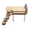 Hamster Climbing Platform Multipurpose Natural 2 Layer Wooden Hamster Playing