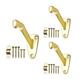 Handrail Bracket Heavy Duty Champagne Brass V Style, 3 Pack | HOWTOOL