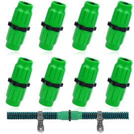 Vodolo Expandable Garden Hose Repair Kit,8 PCS Dual-Channel Hose Female Male Connectors Accessories with Metal Clamp Compatible with Pocket Hose Fit for 3/4" or 5/8" Garden Hose Fitting