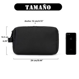 Neceser de Viaje Impermeable, Bolsa Viaje Aseo para Mujer y Hombre, Neceser Maquillaje, Makeup Bag de Gran Capacidad, Organizador de Cosméticos, Bolsa de Baño de Portátil, Multifuncional, Negro