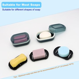 HAYSNA Travel Soap Container, Bar Soap Holder, Portable Soap Case, Soap Dish with Lid for Traveling, Camping, Gym, Bathroom (Blue Style-1)