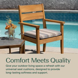 Honeycomb Outdoor Universal Seat Cushion Set, 18" x 17.5", Stripe Taupe Outdoor Chair Cushions