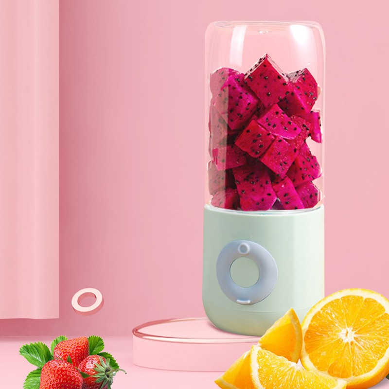 Electric USB Juicer Blender Green 6 Leaf Blades 1300mAh 500ml