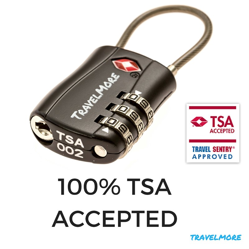4 Pack TSA Approved Travel Combination Cable Luggage Locks for
