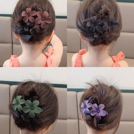 5 Pack Flower Hair Clips for women Non-Slip Matte Hair Clamps Flat Floral Design Claw Clip French Cute Hair Accessories for Girls Hair Decorations