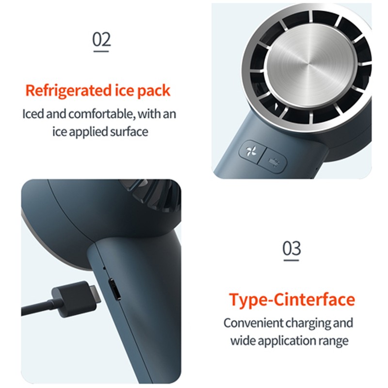 Handheld Fan Portable Electric Cold Compress Cooling Fan USB Rechargeable