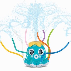 Outdoor Water Sprinkler for Kids Octopus  Rotating Sprinkler Toys Summer Water Toy for Boys and Girls