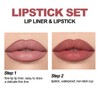 2-in-1 Lipstick Lip Liner Set,Long Lasting Waterproof Matte Lipstick &