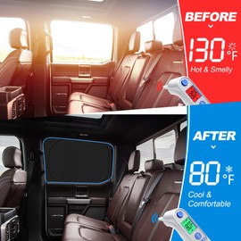 ULROLIT Side Window Sun Shade for 2017-2022 Fo-rd F250 F350 Super Duty, Super Crew Cab 4Door Pickup, Foldable Window Sunshade Sun Visor Protector, Side Window Shades Blocks UV Rays Heat, Pack of 4