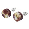 GlassOfVenice Murano Glass Venetian Reflections Round Stud Earrings - Purple