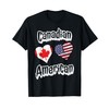 Canadian American Flag Hearts Combo Canada Distressed T-Shirt