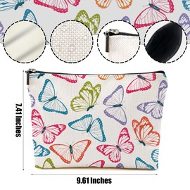 DHKG Colorful Butterfly Makeup Bag Cosmetic Bag Butterfly Gifts for Women Girls Friend Bestie Daughter Butterflies Lovers Gifts Travel Organizer Zipper Pouch Graduation Birthday Friendship Gifts