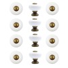 AUXBC 12Pcs 1” Ceramic Round Knobs, Antique Brass and Ceramic