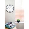 Stephanie Imports Modern Minimalist Classic Black on White Wall Clock