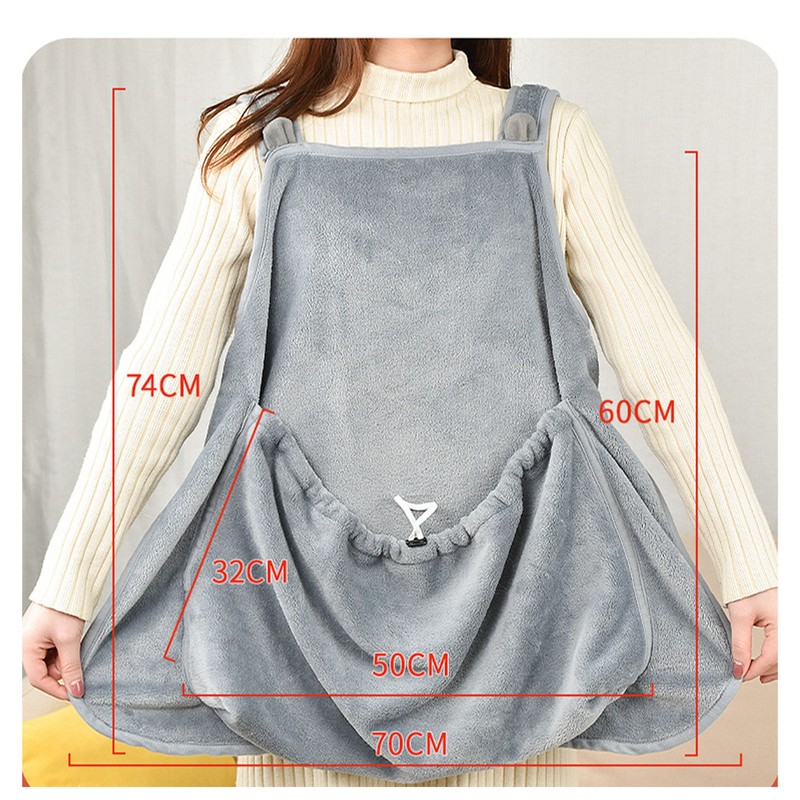Cat Carrier Apron with Sleeping Pocket Large Space Drawstring Opening