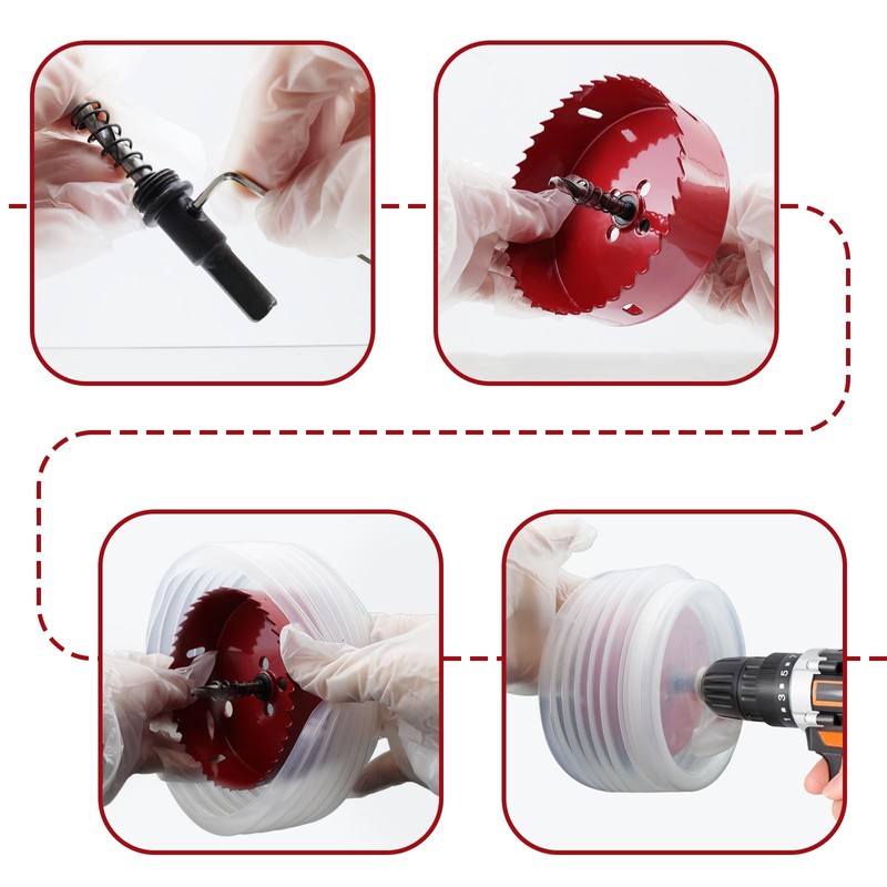 Nicerity 7 Inch Hole Saw with 180mm Dust Bowl Catcher