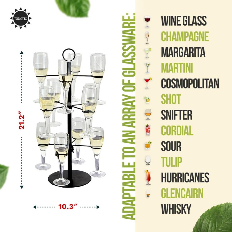Cocktail Tree Stand, Metal Drink Tower, 3 Tier - 12