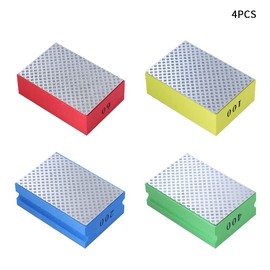 GEZICHTA 4pcs Diamond Hand Polishing Pads for Ceramic Tile Glass Grinding,Sanding Blocks Polishing Grinding Block 60#,100#,200#,400#(As Shown)