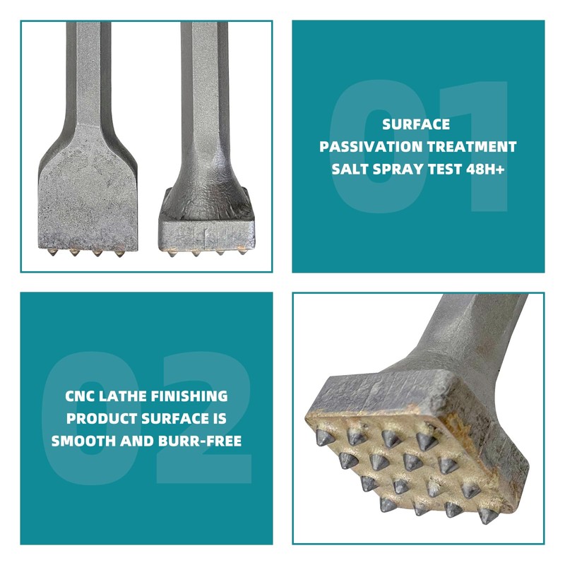 2Pcs SDS Plus Bushing Tool Bit, 4 Tips SDS Plus