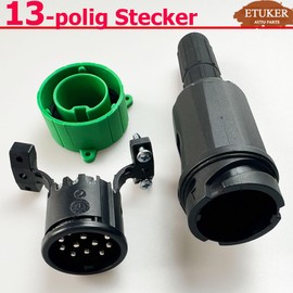 ETUKER Trailer Plug – 12 V – 13 Pin – Waterproof