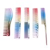 5pcs Space Aluminum Colorful Gradient Haircut Comb Salon Hairdressing Comb