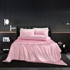 HommxJF 5Pcs Pink Silk Sheets Full Size Satin Sheets Set