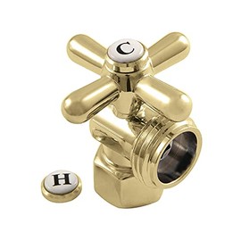Kingston Brass CC13002X Vintage 1/2-Inch IPS X 3/4-Inch Hose Thread Cross Handle, 2-1/8-Inch, Polished Brass