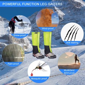HIDEWALKER Waterproof Hiking Gaiters for Men Women Durable Leg Cover for Mountain Snow Skiing Walking Climbing Hunting