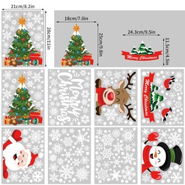CINECE Christmas Stickers Decoration Removable Glass Window Static Stickers 223pcs DIY Decoration Waterproof Dirty Christmas Snow (3)
