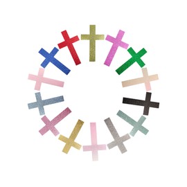 28PCs, Glossy Cross Bookmarks in14 Vibrant Colors for Bible Study & Prayer, Faith-Inspired Gift Set, Religious Bookmarks for Church, Christians & Book Lovers, Decoration, 3 * 5 inch.