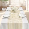 Boho Gauze Beige Table Runner 4 Pieces 10Ft x 36"
