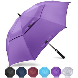 ZOMAKE Large Golf Umbrella 68 Inch - Double Canopy Vented Golf Umbrellas for Rain Windproof Automatic Open Golf Push Cart Umbrella Oversize Stick Umbrellas for Men Women(Purple)