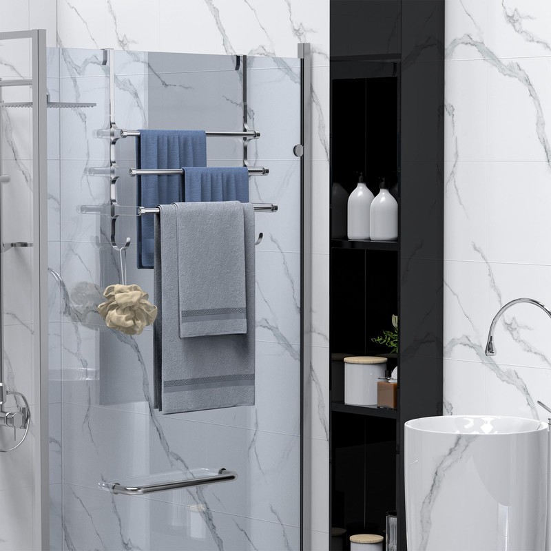 CANYAVE Over The Door Towel Rack, Extendable Triple Towel Storage
