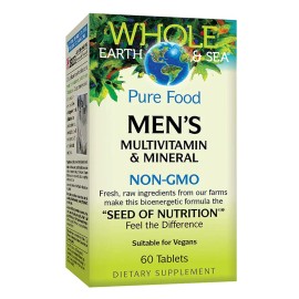 Natural Factors Whole Earth & Sea Pure Food Men's Multivit&Mineral,60Tabs