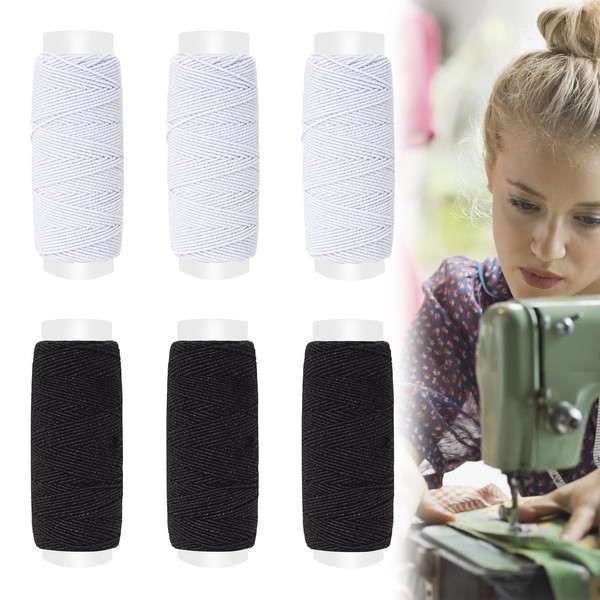 HANIUTTY Elastic Sewing Thread, Elastic Cord, 6 Pieces Elastic Thread