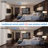 Wireless Lights Switch Kit, Thinkbee 2 Gang Wall Switch with