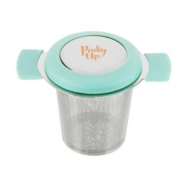 Pinky Up Erin - Colador universal de té con tapa, cesta de infusor de té de acero inoxidable para hojas sueltas, juego de 1 unidad