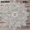 3 PCS Elegant Doyleys,Crocheted Lace Doilies,Round Placemats,Decorative placemats, lace placemats