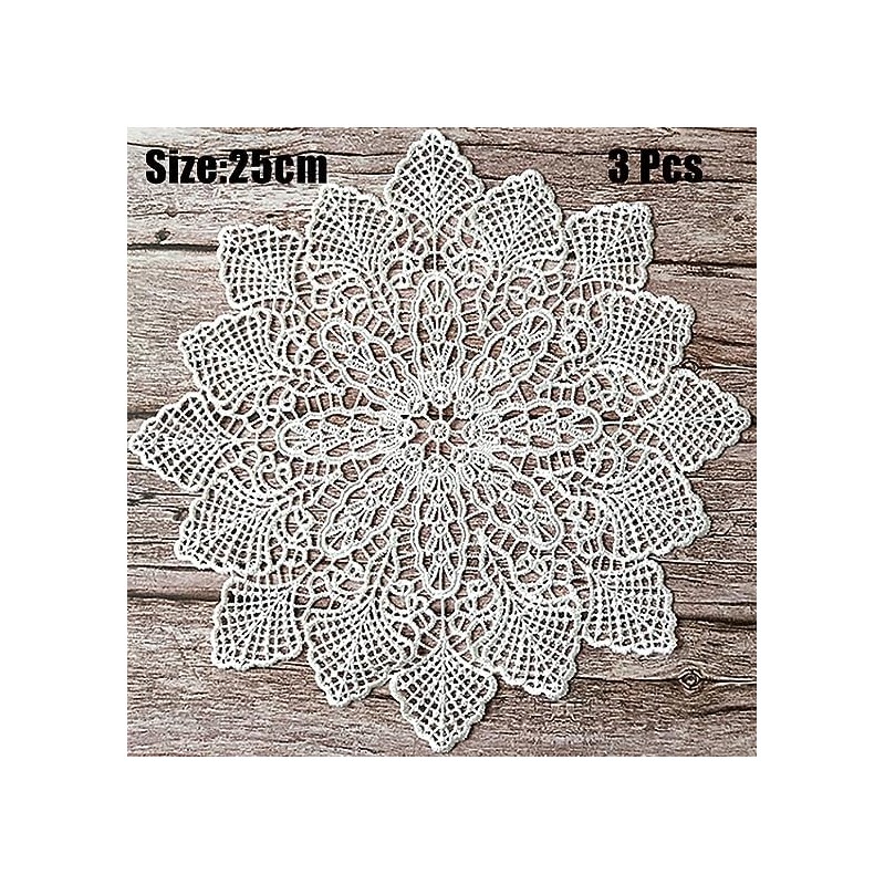 3 PCS Elegant Doyleys,Crocheted Lace Doilies,Round Placemats,Decorative placemats, lace placemats
